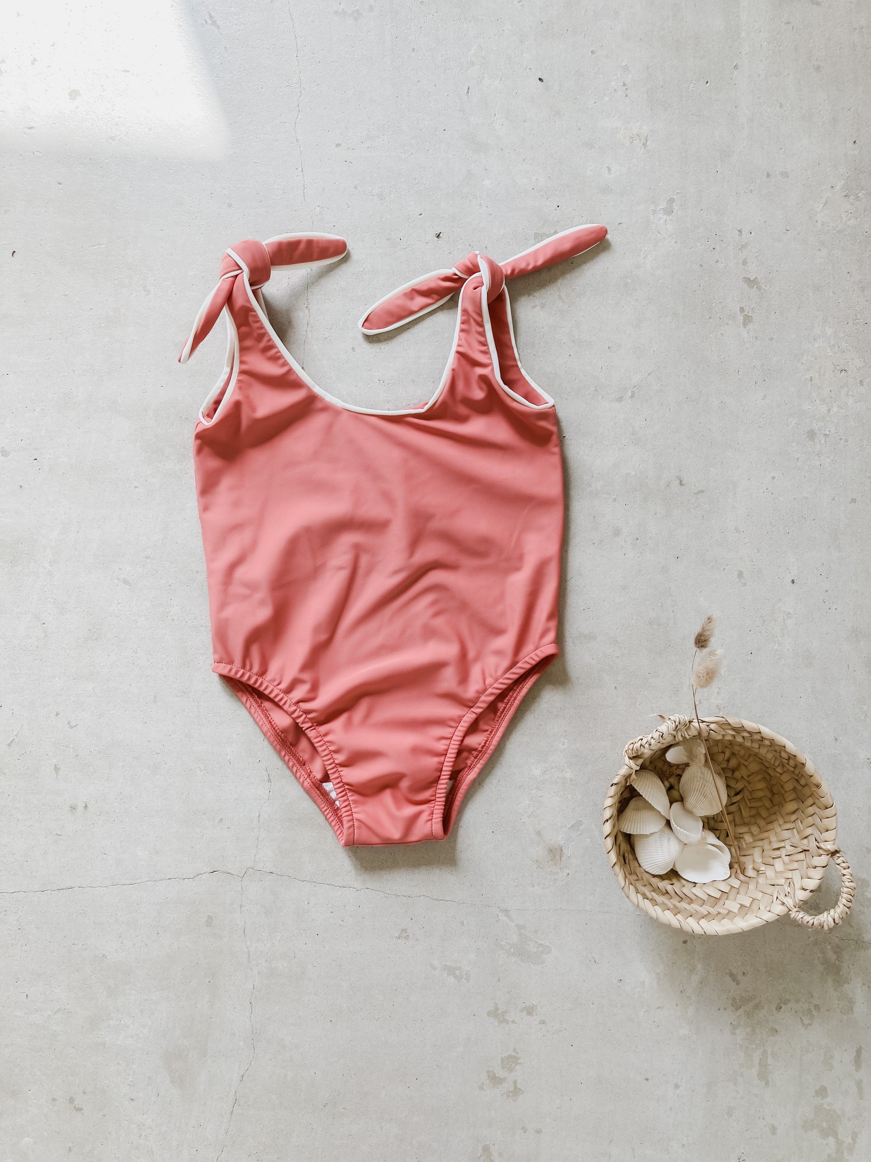 pink one piece swimwear for kids