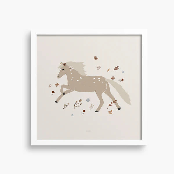 Illustrated Art Print- Galloping Pony