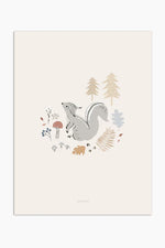 Load image into Gallery viewer, Illustrated Art Print- Autumn Squirrel

