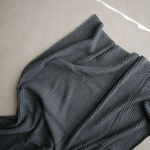Knitted Ribbed Baby Blanket- Dark Grey Melange