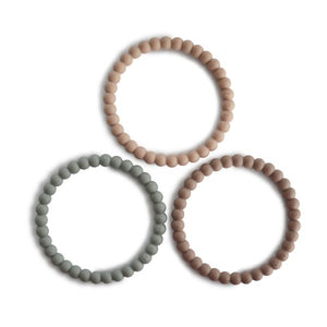 Pearl Teething Bracelet 3-Pack (Sage/Tuscany/Sand)