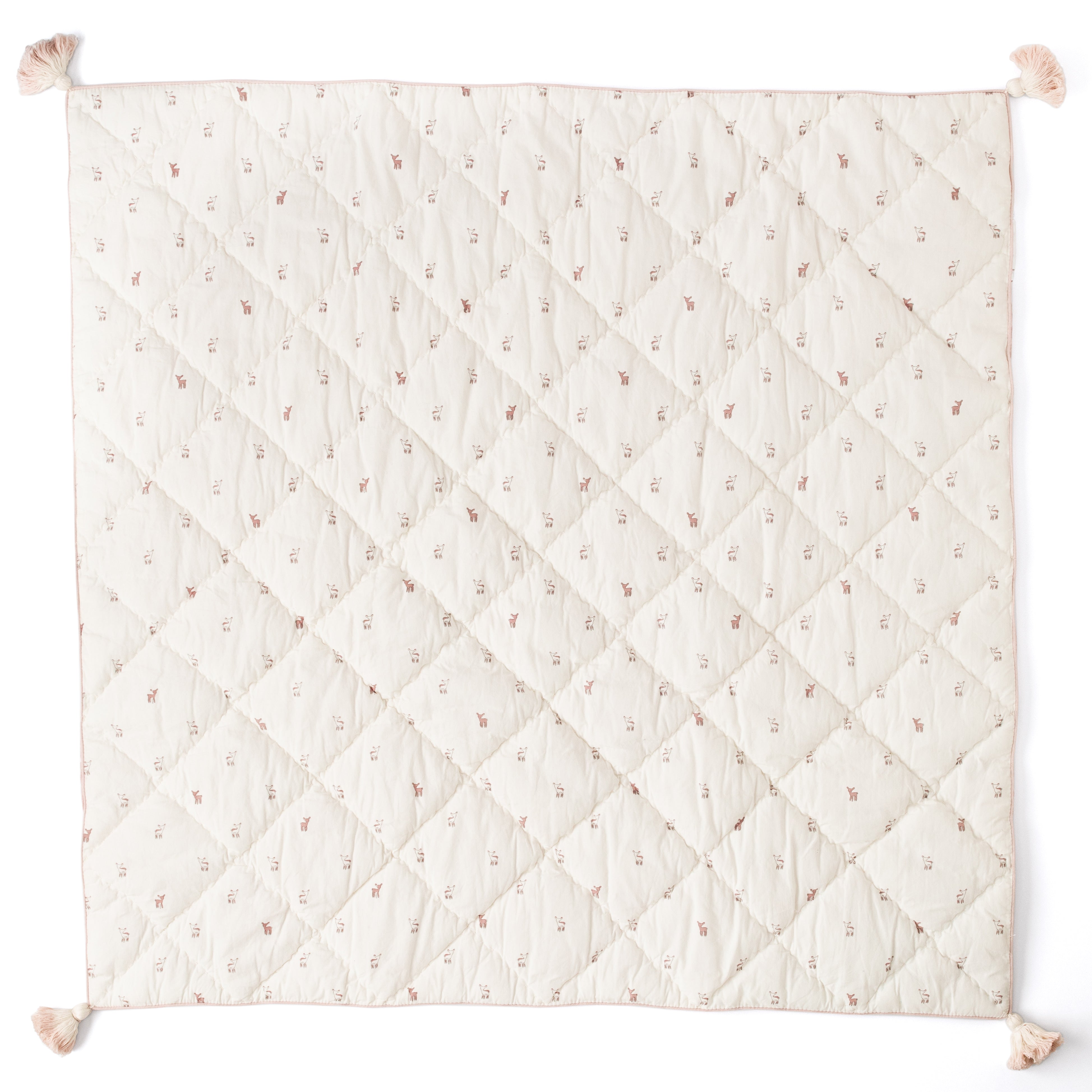 square baby blanket with fawn animals