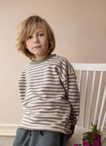 Load image into Gallery viewer, Oversized Teddy Sweater Stripes- Eucalyptus
