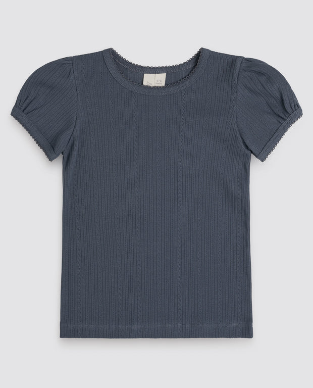 Pointelle Organic T-shirt - blue