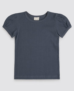 Pointelle Organic T-shirt - blue