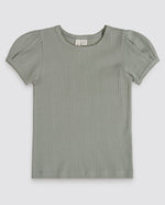 Load image into Gallery viewer, Pointelle organic T-shirt - seagrass

