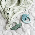 Load image into Gallery viewer, Teether 2 pack- Blue &amp; Green
