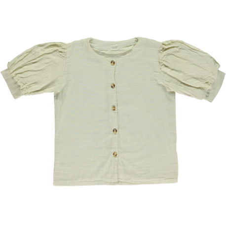 Creamy blouse top for girls made from organic cotton
