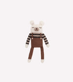 Load image into Gallery viewer, Polar Bear Knit Toy- Nut Overalls
