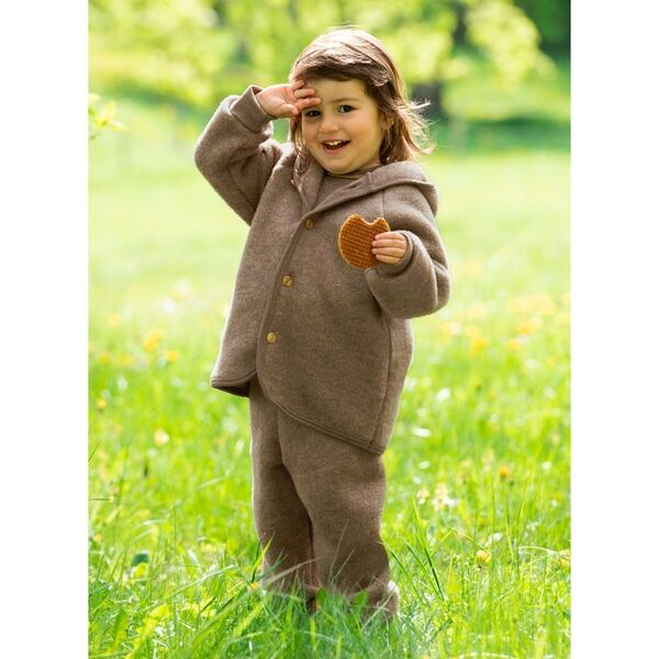 Engel Wool Fleece Hooded Jacket Walnut Melange - Merino Wool Clothes for  Babies - Ava's Appletree