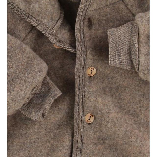 Engel Natur - Hooded Jacket in Organic Merino Wool, Rosewood - Charlotte et  Charlie