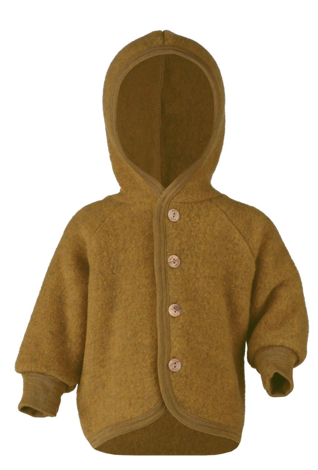 Engel Natur Hooded Jacket in Merino Wool- Saffron