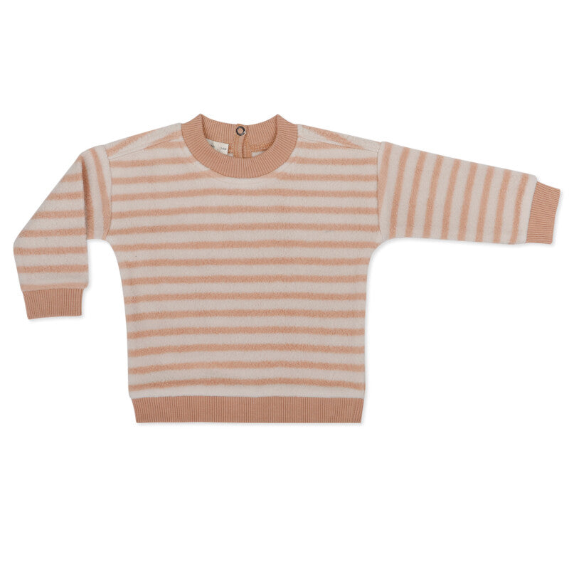 Teddy Baby Sweater Stripes- Rose Tan