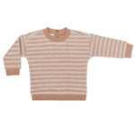 Load image into Gallery viewer, Teddy Baby Sweater Stripes- Rose Tan
