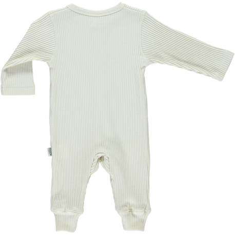 Organic cotton jumpsuit for newborns and toddlers in cream color