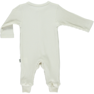 Organic cotton jumpsuit for newborns and toddlers in cream color
