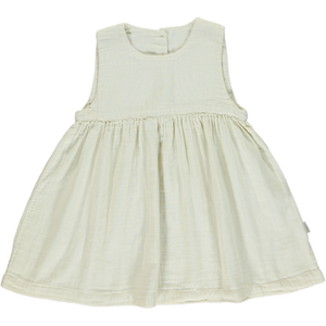 Sleeveless cream color dress for baby girl