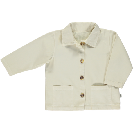 Creamy jacket for kids with front buttons