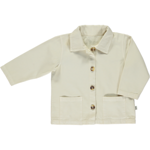 Creamy jacket for kids with front buttons